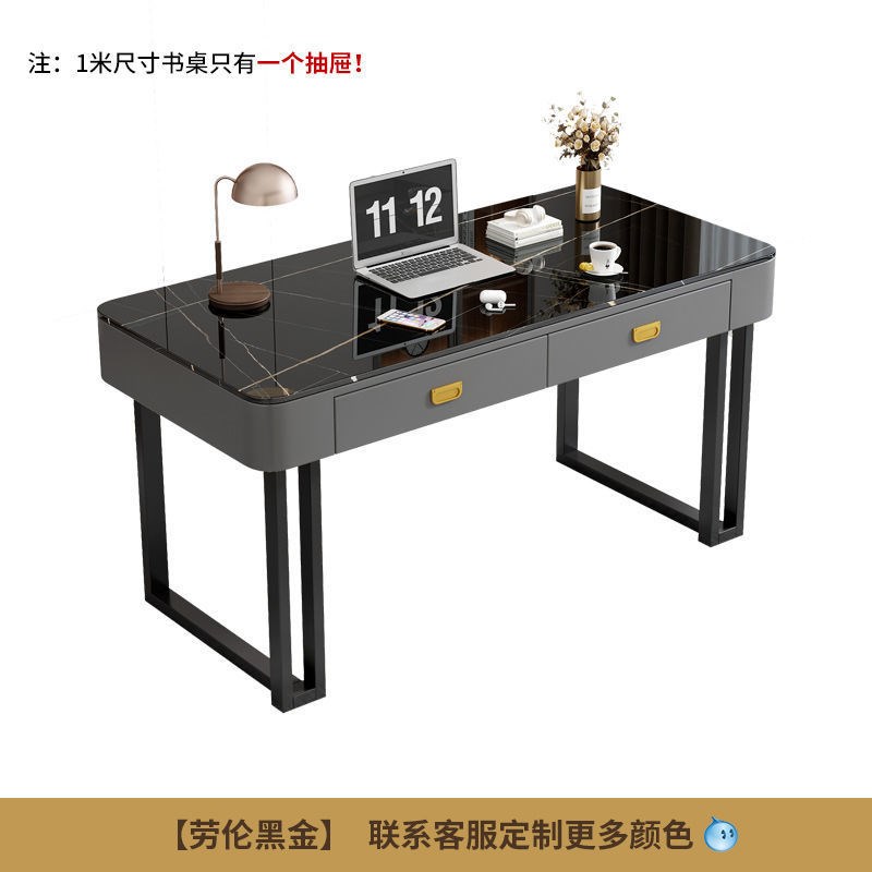 钢化玻璃电脑桌台式电q竞桌子女生卧室书桌梳妆台一体办公桌椅组