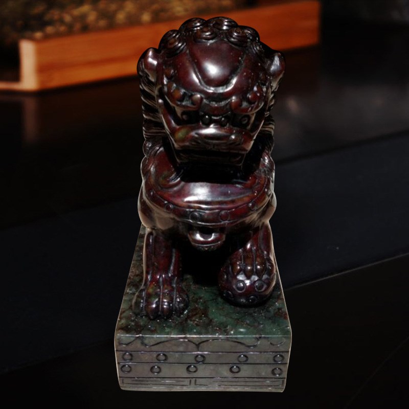 钰程本命年d玉器 高20厘米岫玉狮子摆件北京狮助运家居威武庄严门