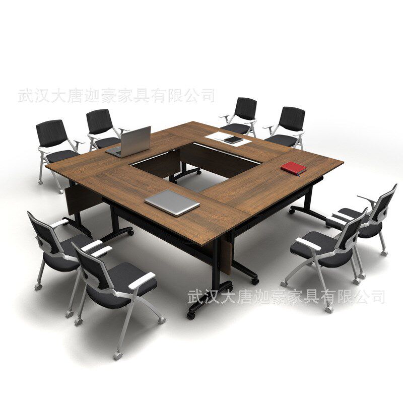 折叠桌办公桌会议桌长条钢架桌双F人培训椅组合办公家具现货