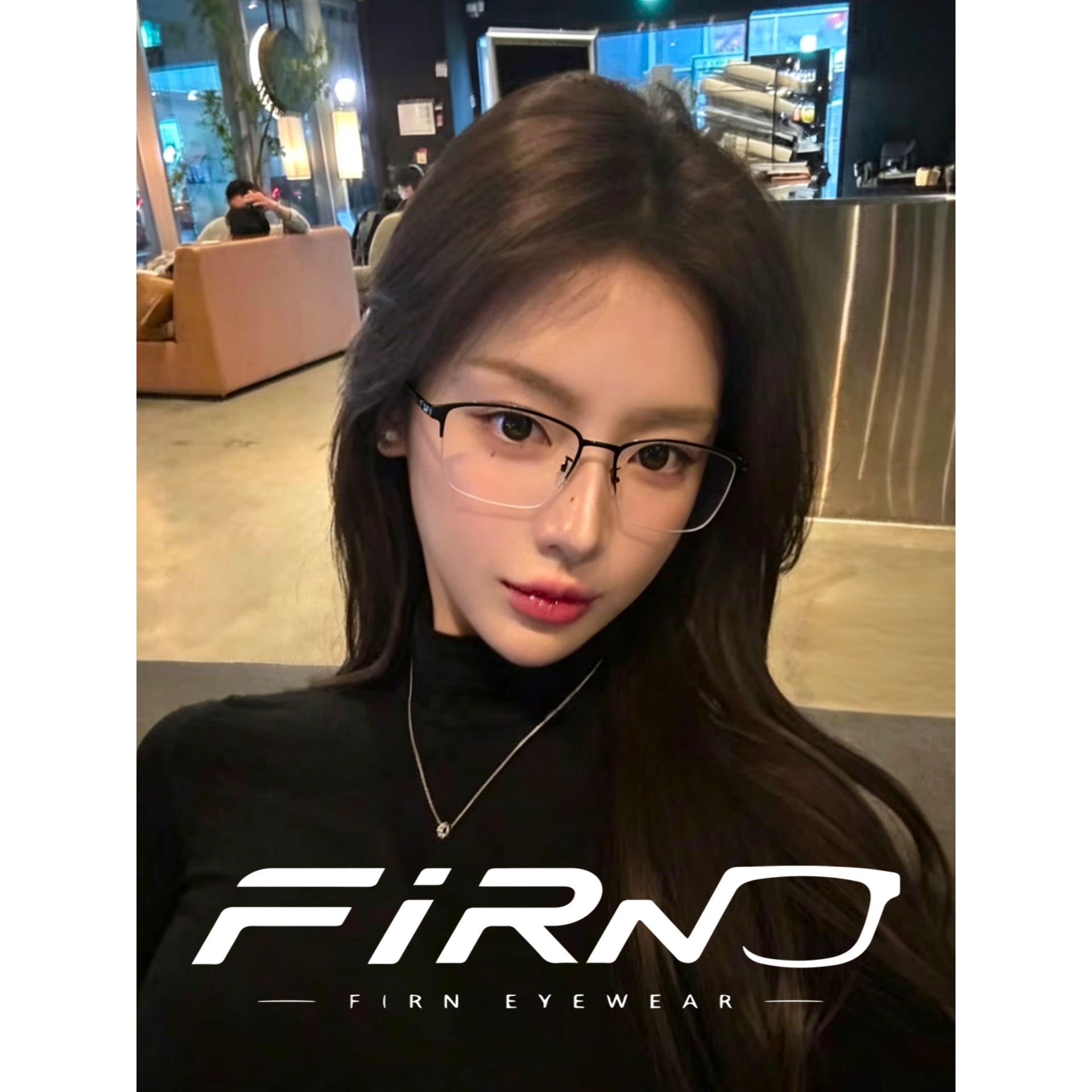 FIRN半框钛架眼镜男女时尚青年近视镜框高弹镜腿超轻眼镜架