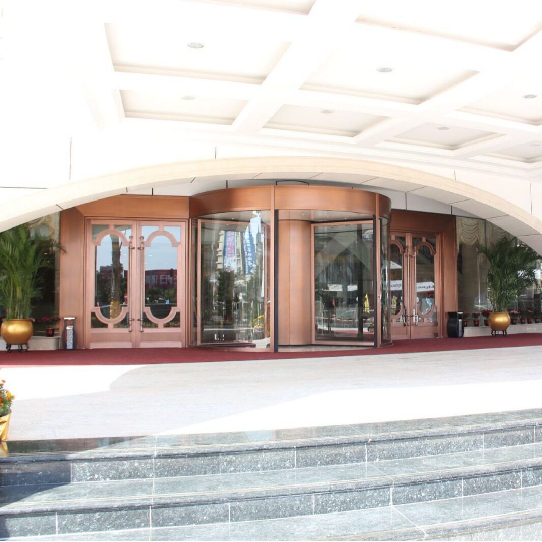 厂家两翼三翼自动旋转门智能酒店玻璃防夹功能系统大门电动门
