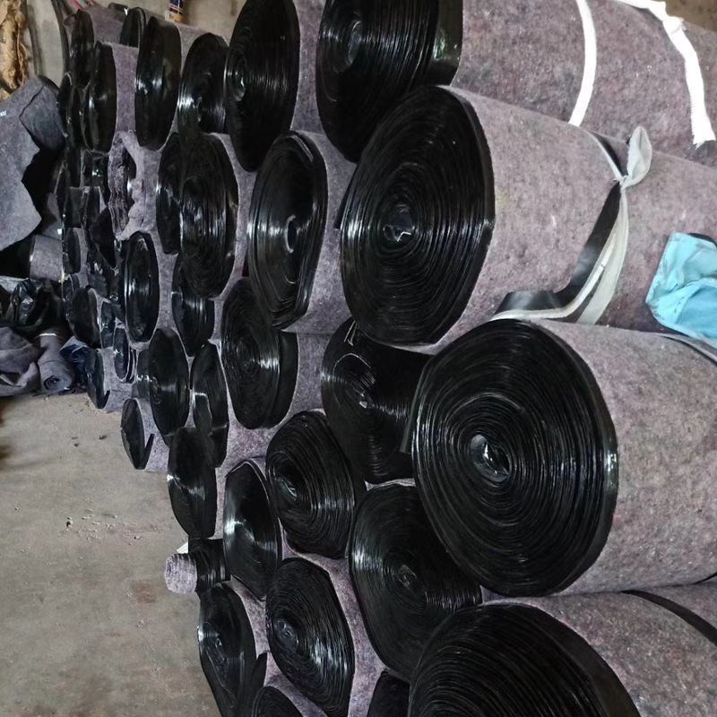 防水土工布大棚防雨保温毛毡工程布防水J黑心棉毡布淋膜毛毡覆膜