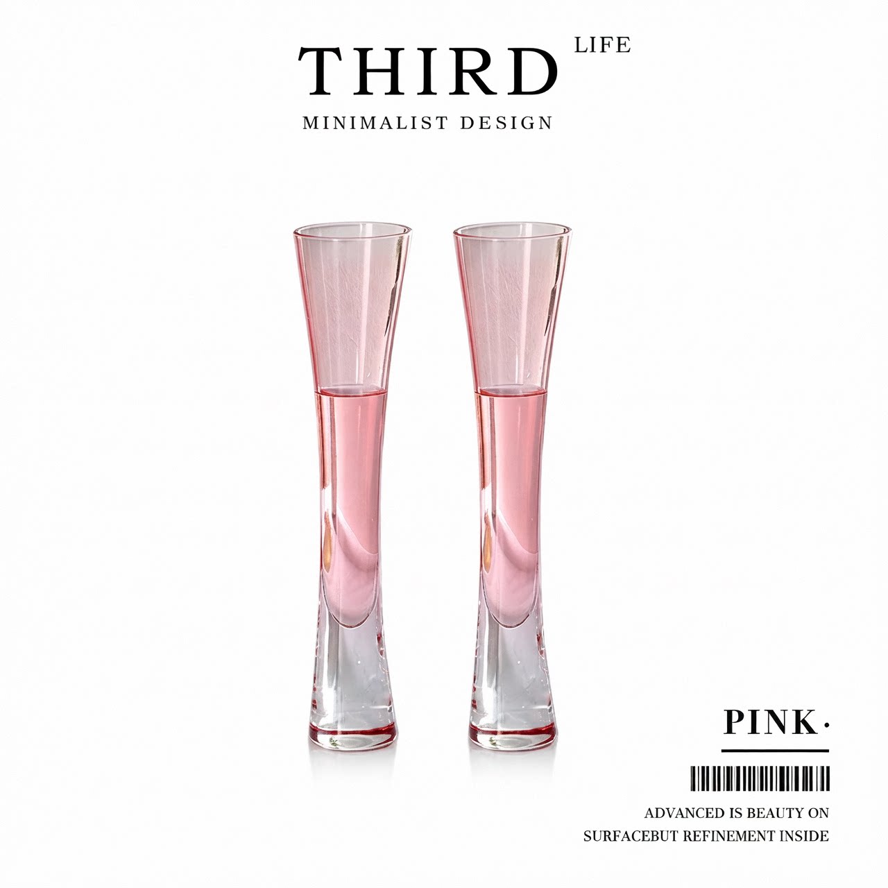 Life's·Pink·粉色水晶玻璃甜酒杯小蛮腰香槟气泡酒杯酒具 |粉漾
