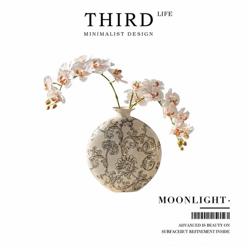 Life's·Moonlight·花瓶中式轻奢摆件客厅水墨青花瓷插花 | 月光