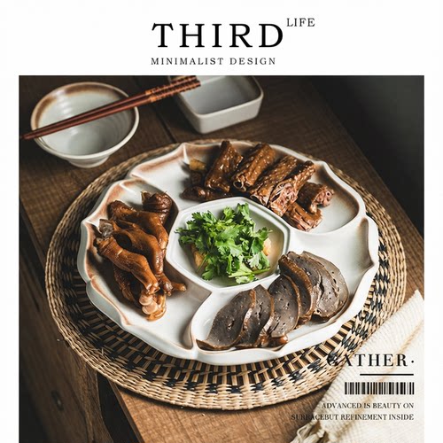 Life's·Gather·陶瓷分格饺子盘凉菜专用餐盘家用创意高级| 聚悦