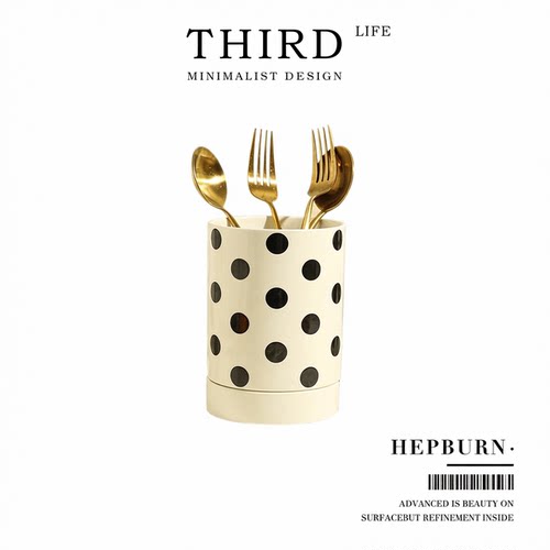 Life's·Hepburn·筷筒陶瓷家用厨房餐桌餐具筷勺收纳盒沥水|赫本