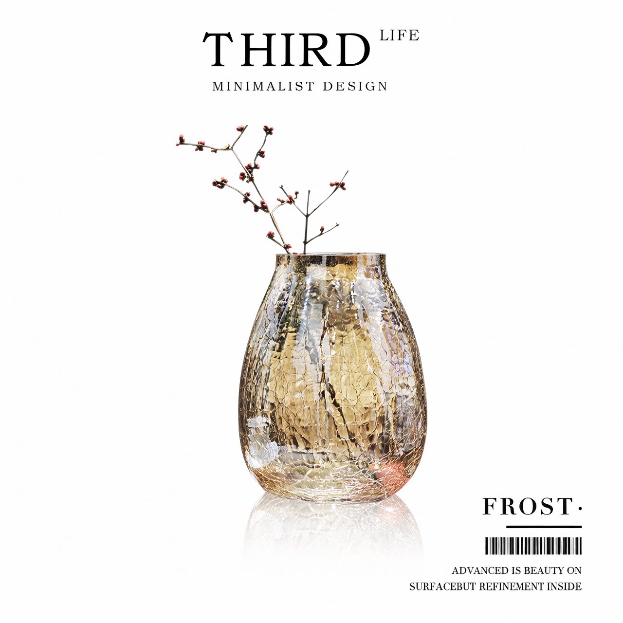 Life's·Frost·创意花瓶透明家居摆件轻奢裂纹玻璃插花器 | 冰花