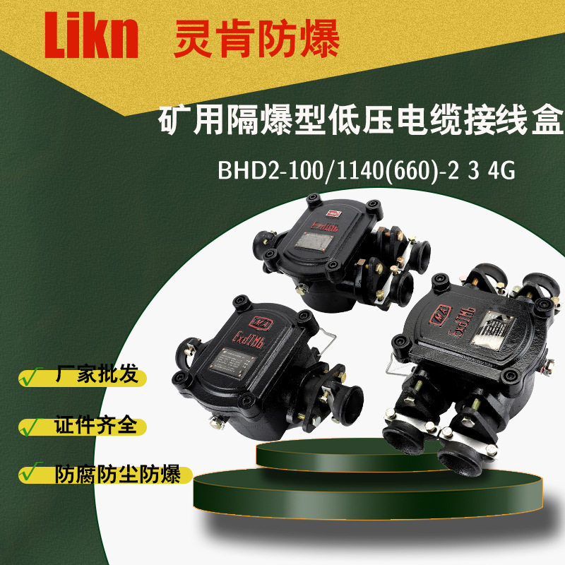 矿用隔爆型低压电缆接线盒BHD2-100/1140(660)防爆型电线分线盒钢