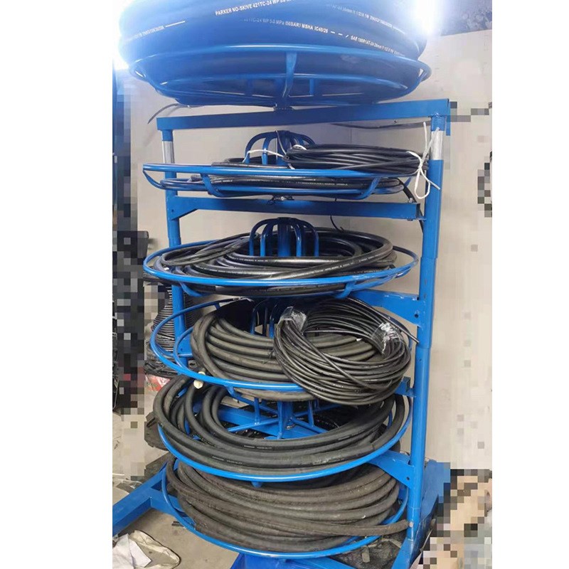 胶管架子重型胶管货架六层胶v管货架胶管盘架可旋转外摆式支臂货