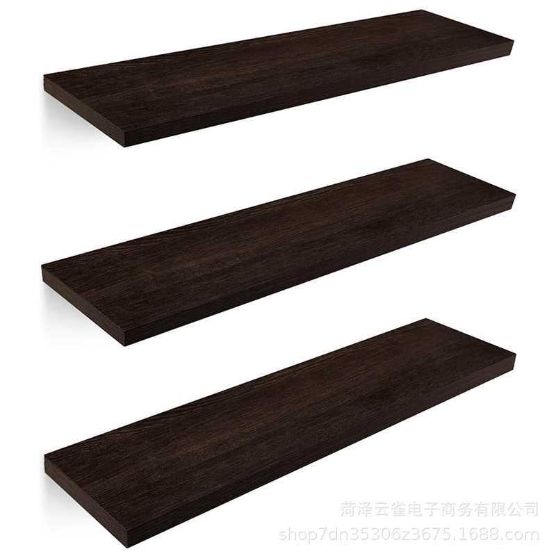 3件套木质悬浮搁板架墙壁装饰储物架客厅厨房壁挂式收纳架