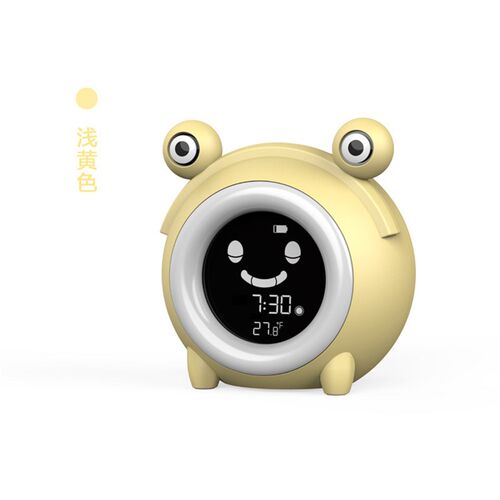 创意卡通蛙闹钟 儿童睡眠训练闹钟带夜灯 USPB供电LCD智能闹钟