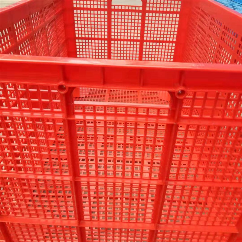 红色塑料周转筐大号长方形胶筐加厚周转箱子塑U料框子中转沥水
