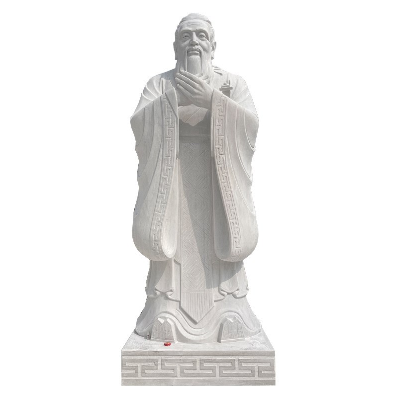 石雕孔子汉白玉孔子雕像花岗岩校园人物L名人胸像雕塑摆件供应