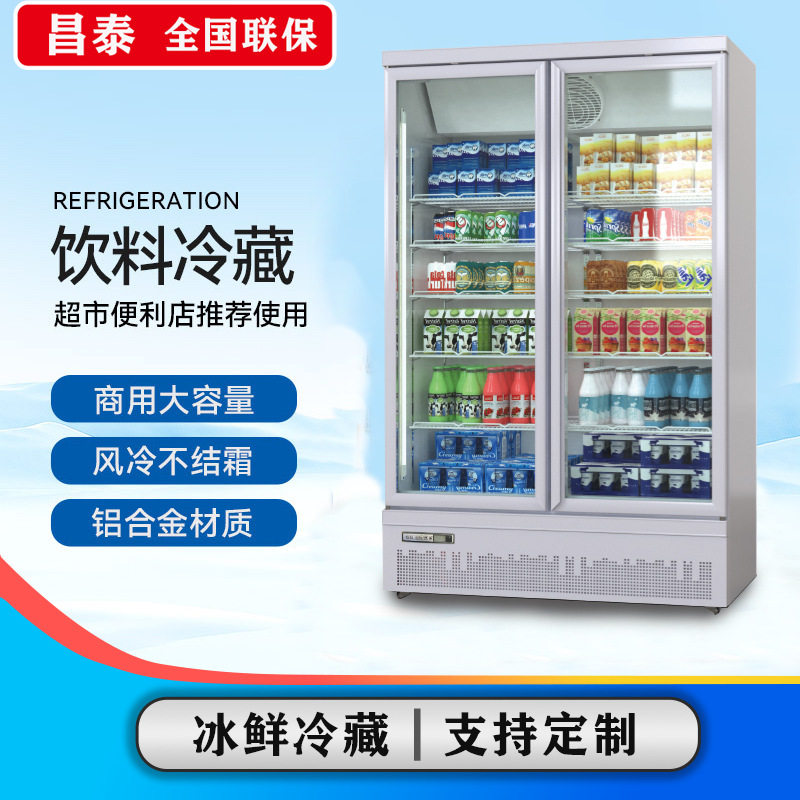 昌泰两门底置商用展示柜保鲜展示柜冷藏柜立式批发便利店饮料柜