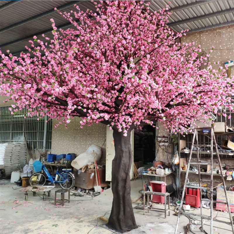 仿真大型桃花树室内o外婚庆酒店景观装饰玻璃钢人造大型假桃花树