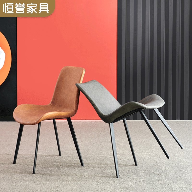 包邮餐椅家用轻奢铁艺靠背椅高级感餐K桌椅酒店公寓家具椅子
