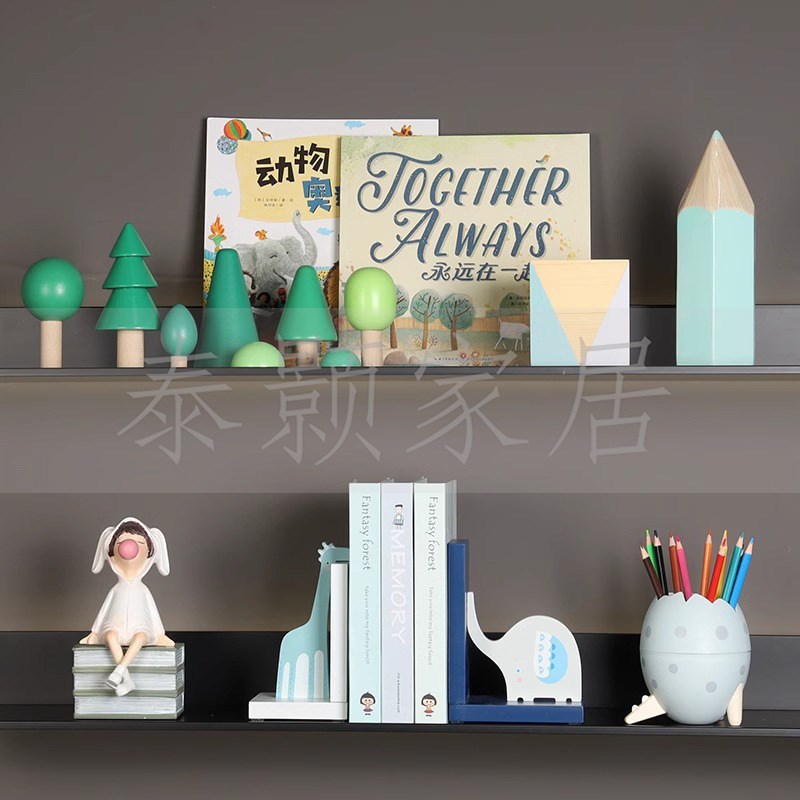 样板间绿色系儿童男女孩房桌面摆件组合K家居创意装饰画软装饰品