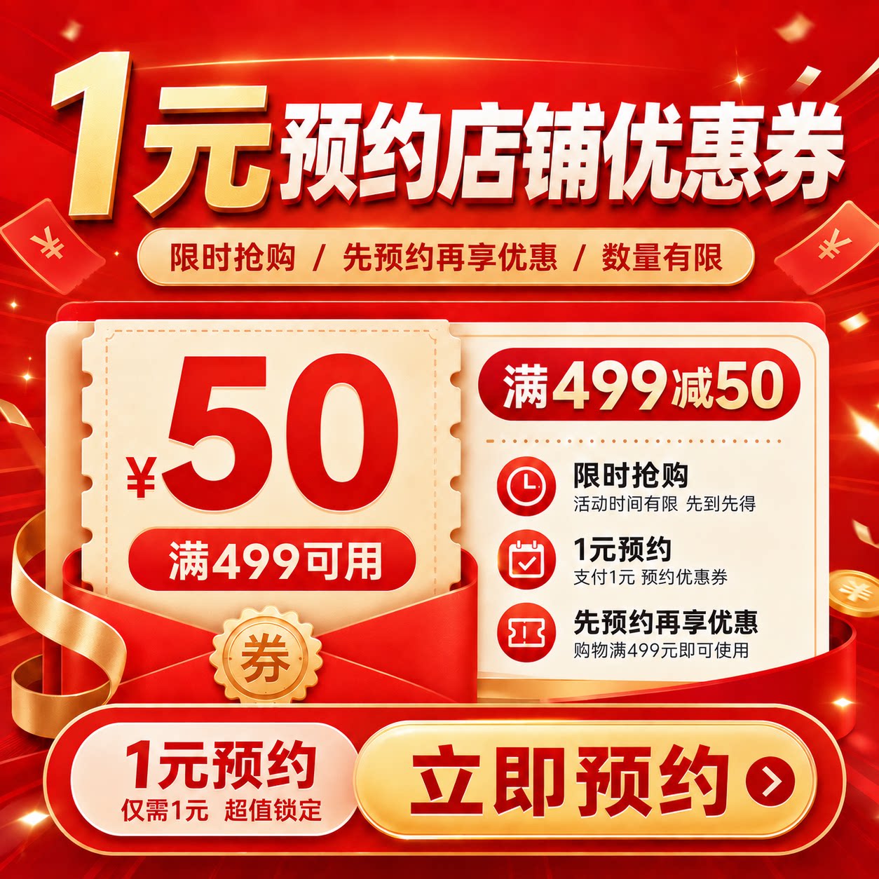 1元享大额优惠券有价优惠券