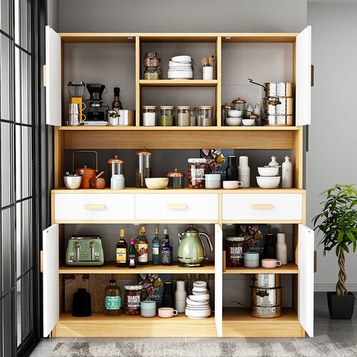餐边柜橱柜一体靠墙高柜家用小户型储物柜客厅靠墙碗柜厨房茶水柜