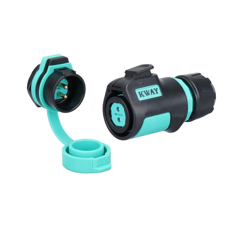 K20防水航空插头插座2-3-4芯5-7-9针电源圆座连接器快速接头KWAY