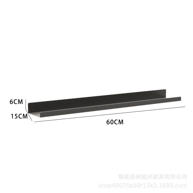 铁艺带灯金属隔板展示架简约壁挂书架产品发光一字层板墙上置物架
