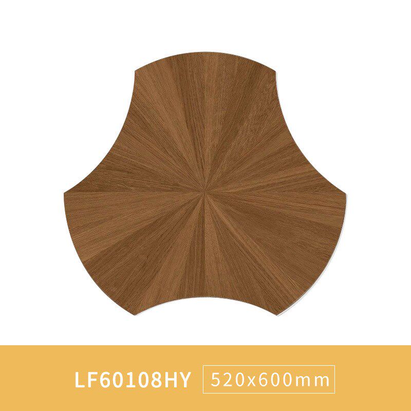 天鹅绒柔光荷叶木纹砖520x600复古瓷砖胡桃木焦糖色仿木纹地砖