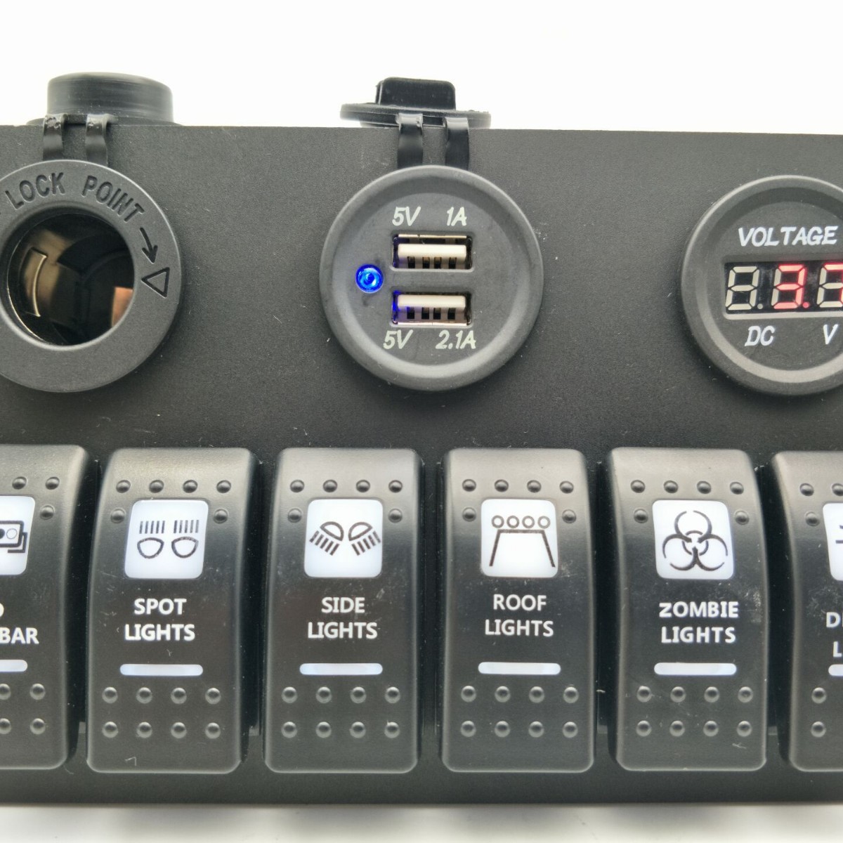 新品12-24V汽车游艇6+3组合面板开关组合面板开关配USB车充