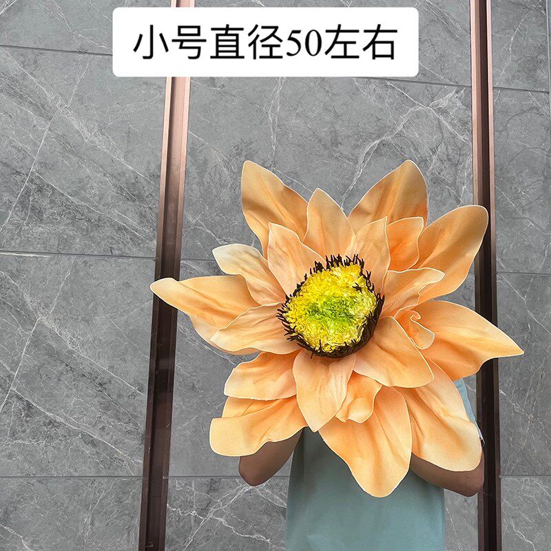 婚庆路引花婚礼现场布置服装影C楼橱窗装饰立杆手工向日葵纸花