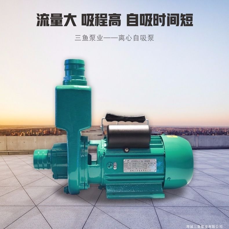 辽宁海城三鱼单相自吸泵大流量离心自吸泵