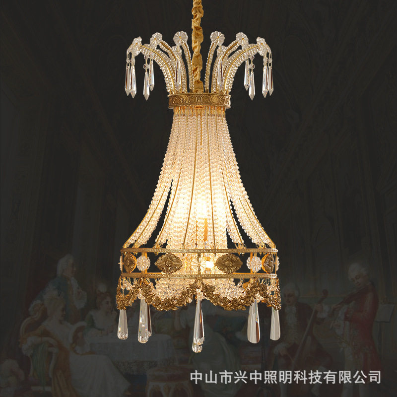 法式全铜水晶吊灯欧式奢华复