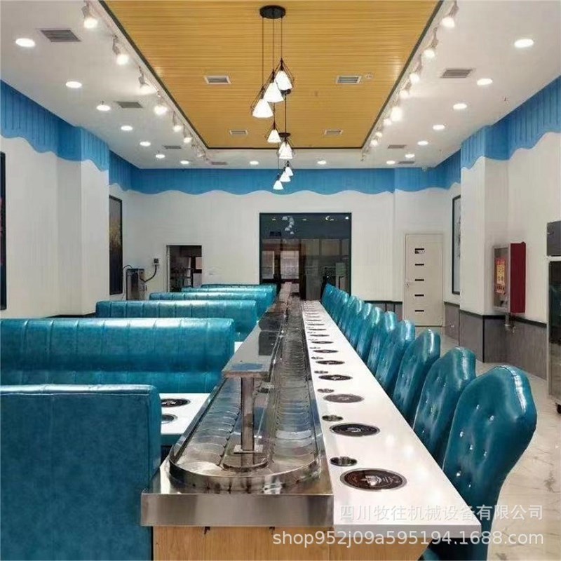 串串商用旋e转小火锅设备全套回转寿司机器涮烤一体传送带设备