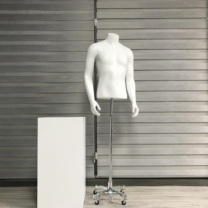 男模特道具男休闲装半身s台模玻璃钢展示架服装店橱窗仿真假模特
