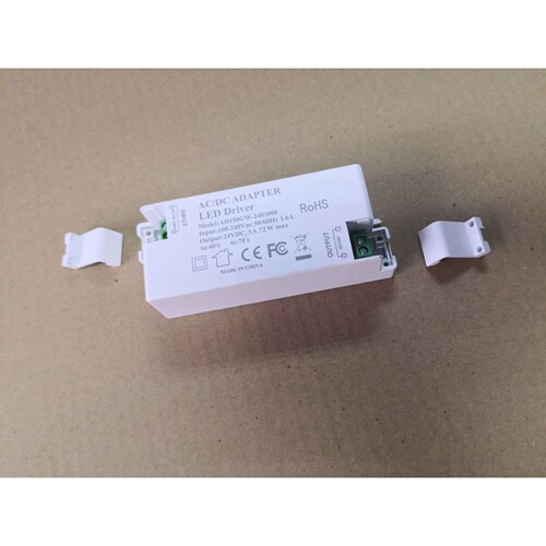 厂家直销72w恒压led驱动电源24v3a直流静音变压器