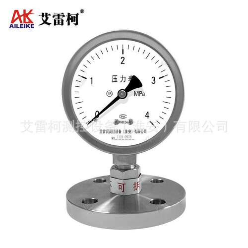 艾雷柯不锈钢隔膜压力表PYTHN100AO.531.M400F2B压力表1.6级