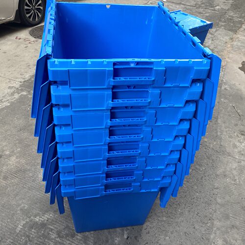 错位箱710*575*620mm仓储塑胶箱汽配箱零件工具收纳整理箱可带盖
