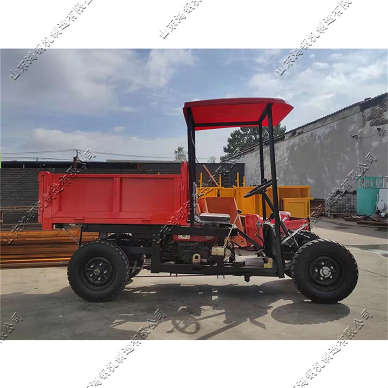 座驾式小型搬运车 建筑工地自卸斗车工程车 电动/柴.油款四马车