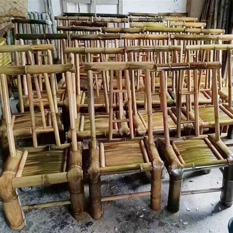 竹椅坝坝茶椅竹靠背椅手工庭院竹家具午I休椅休闲椅户外火锅椅热