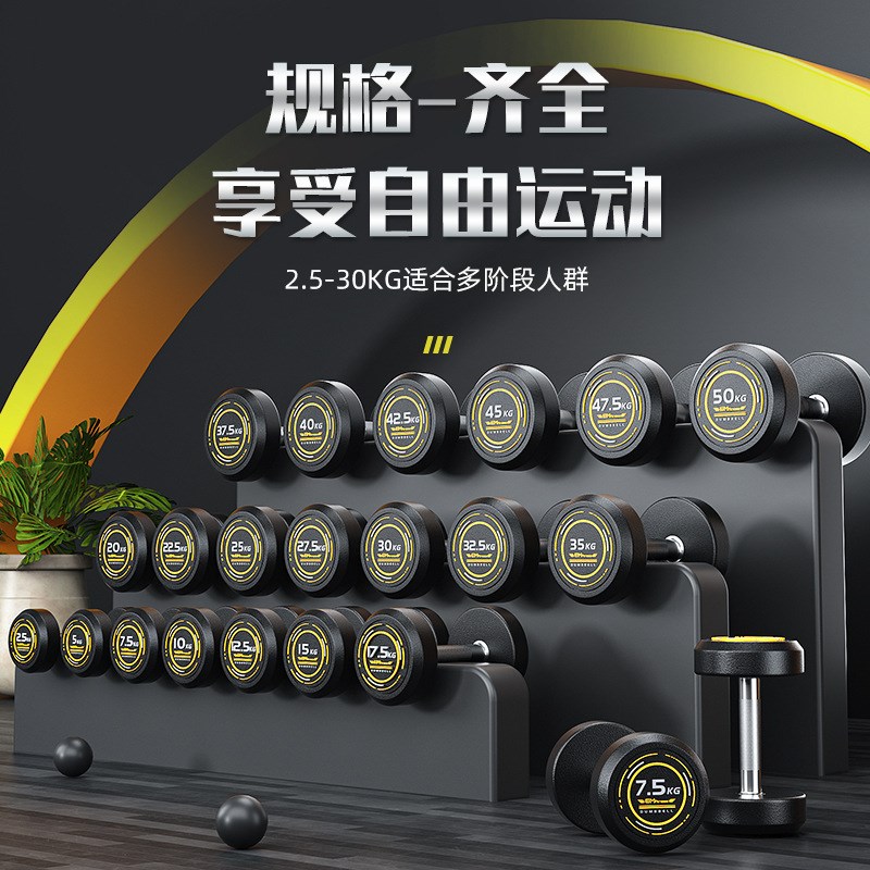 哑铃男士健身家用j锻炼器材全套装组合女练臂肌商用实心纯钢哑铃