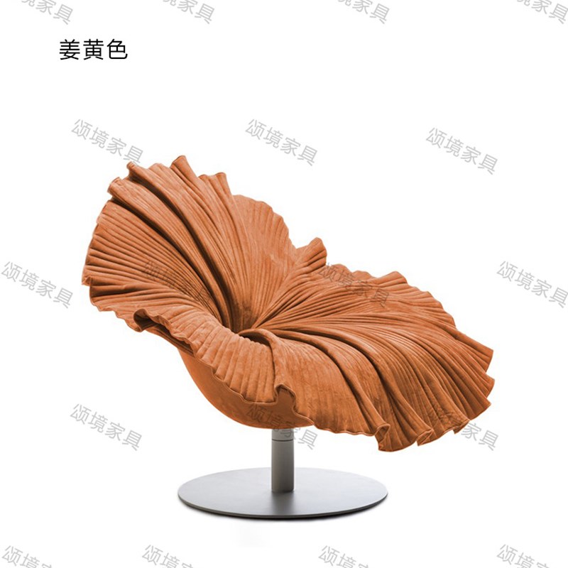 设计师花瓣椅北欧创意个性意w式极简单人沙发椅客厅样板房休闲酒