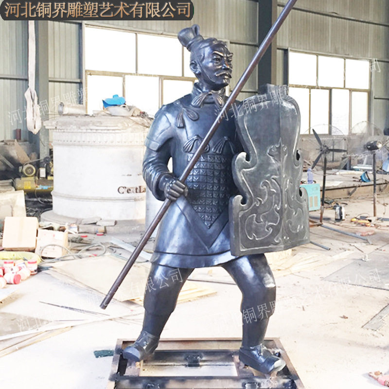 铸铜兵马俑雕塑古代人物铜雕秦始皇陵士兵全身像室内外景观雕像