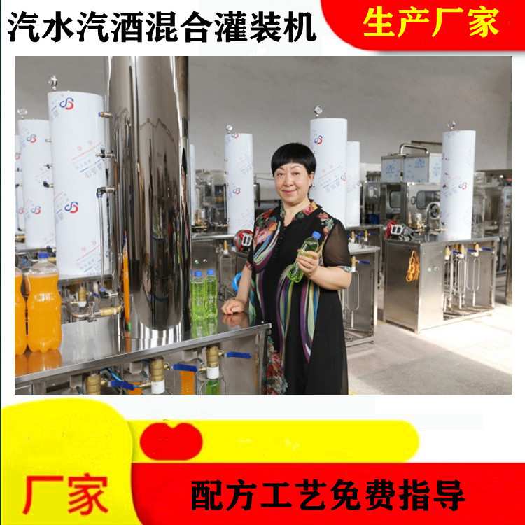 小型碳酸饮料生产机械设备带气饮料苏打酒鸡尾酒加气混合灌装机厂
