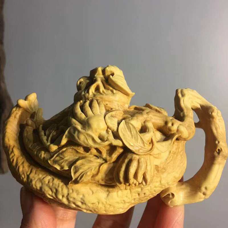 小叶黄杨木佛手家居雕刻摆饰家居客厅书房木雕装饰工艺品厂家供应