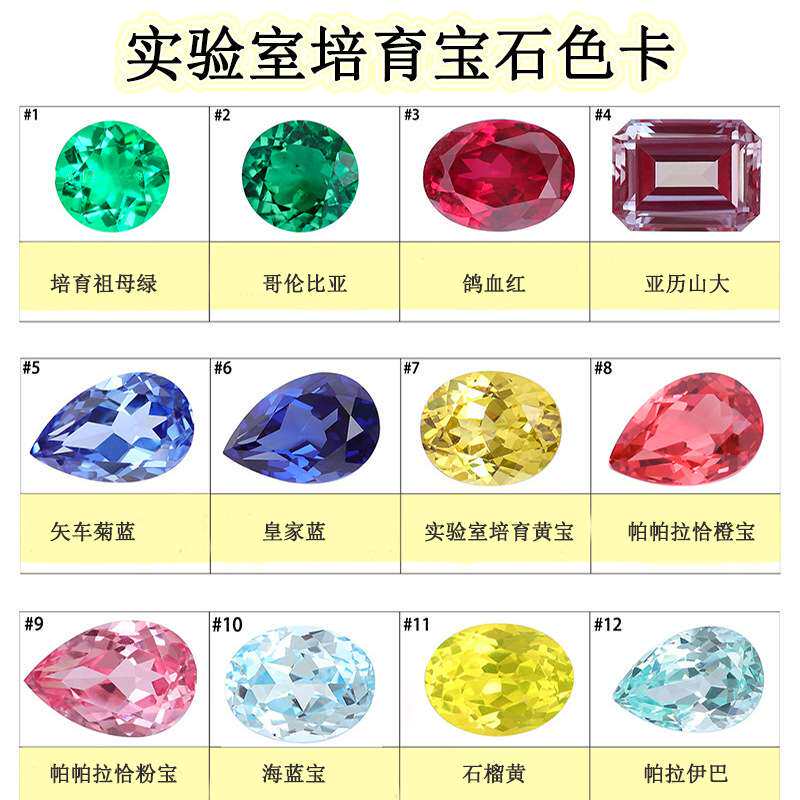培育宝石特殊工艺切割莫桑石玫瑰切人造彩宝裸石天然宝石工厂