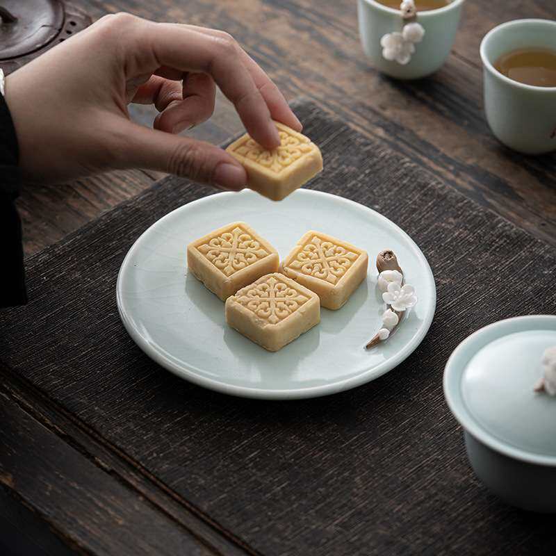 汝窑三才盖碗茶杯泡茶手工陶瓷茶具功夫白汝瓷可养开片茶碗