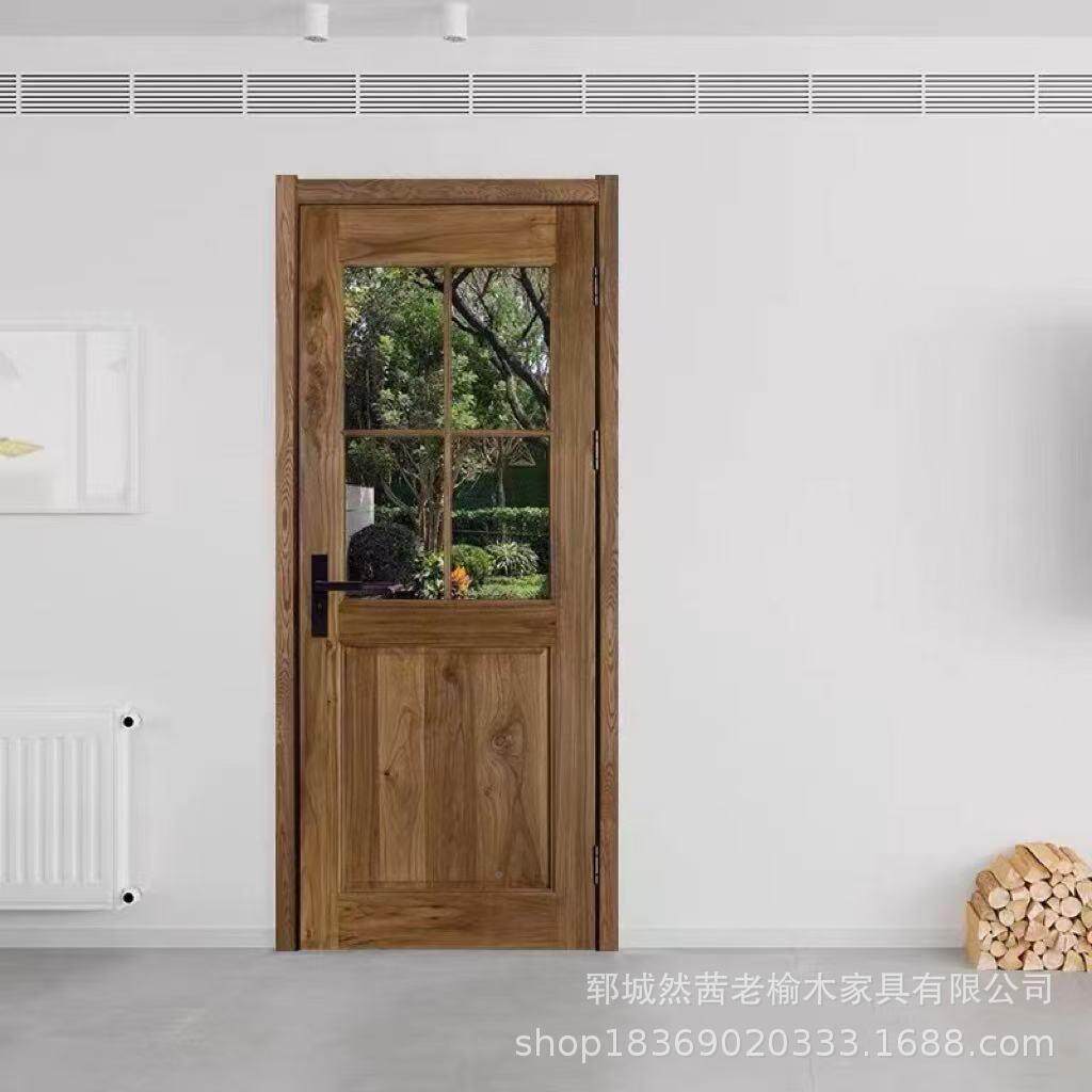 中式老榆木大门户双开门老式大门木四实合LHH大院庭院做旧实木进