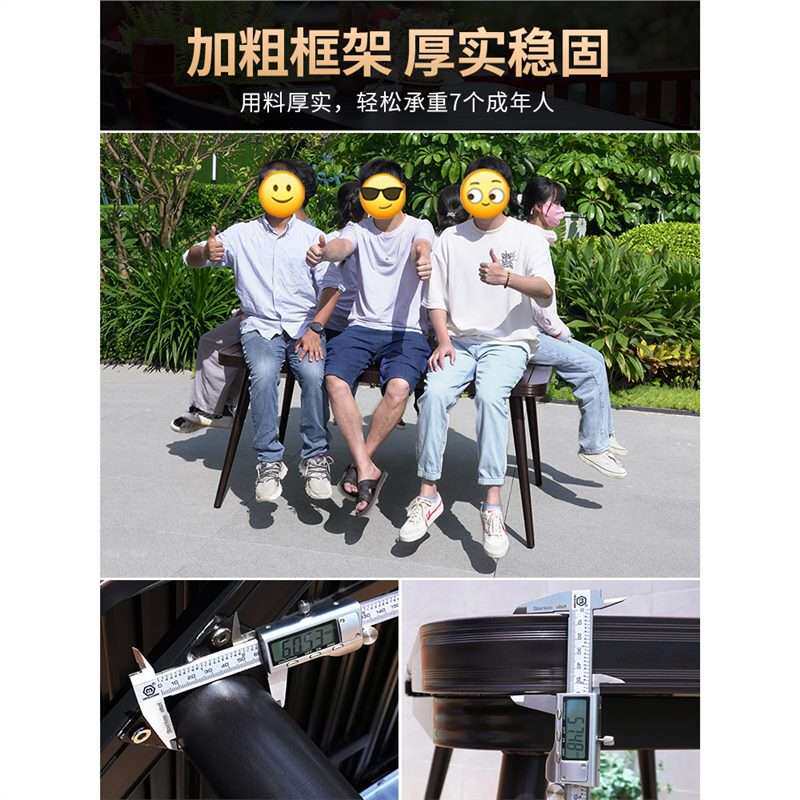 单桌单椅铝合金露天休闲铝伸缩铸椅子庭院户外长桌椅餐桌防水