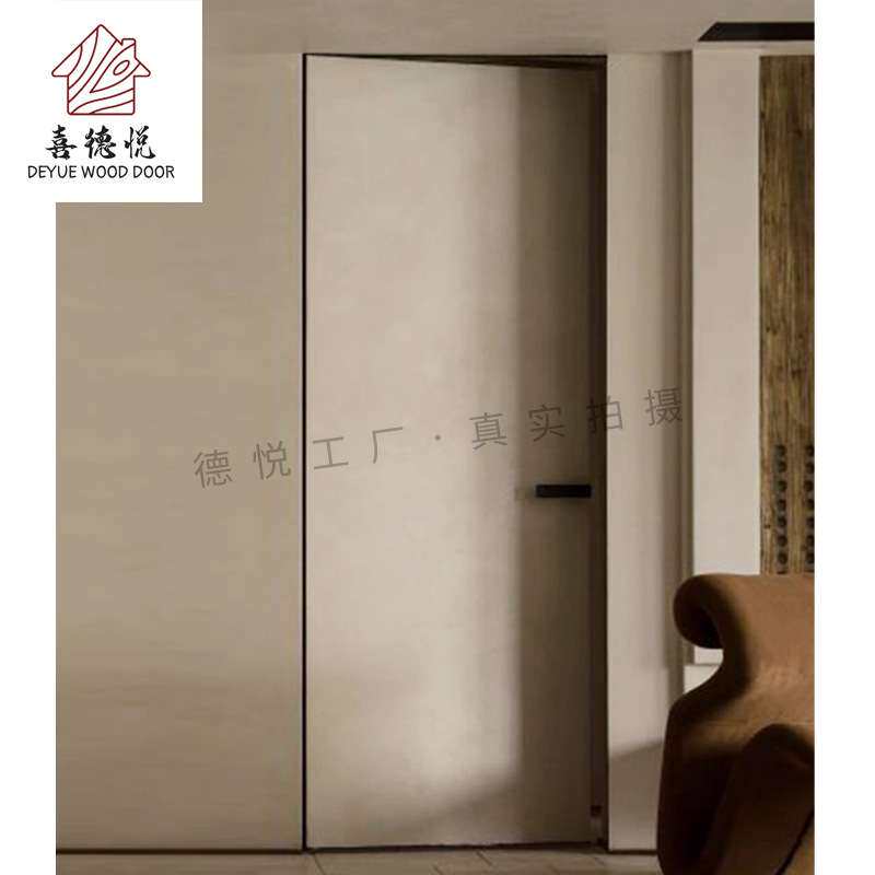南京实木无门框隐形门烤漆极简现代通顶门极窄边框卧室门源头工厂