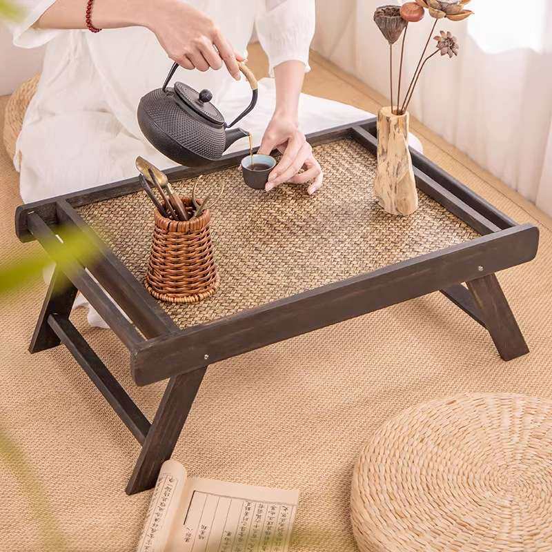 日式飘窗小茶几榻榻米桌子禅意家用茶桌折叠炕桌矮桌阳台实木茶台