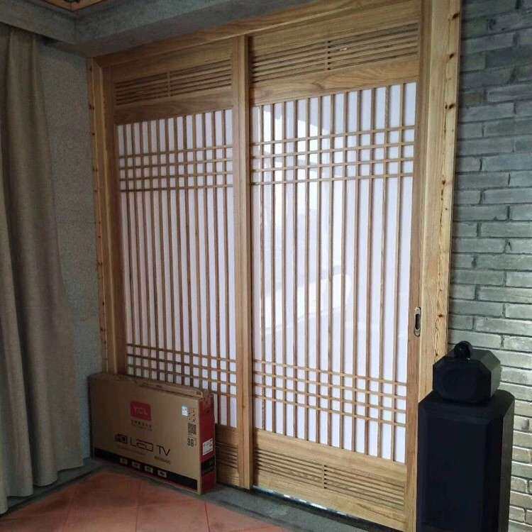 实木花格中式屏风源头厂家直供 日式推拉镂空落地仿古木质隔断
