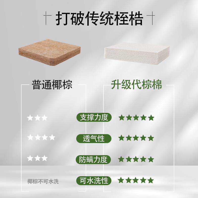 代棕棉床垫天m然d乳胶偏薄3加硬席梦TThfufhw思家用卧定制护脊室1